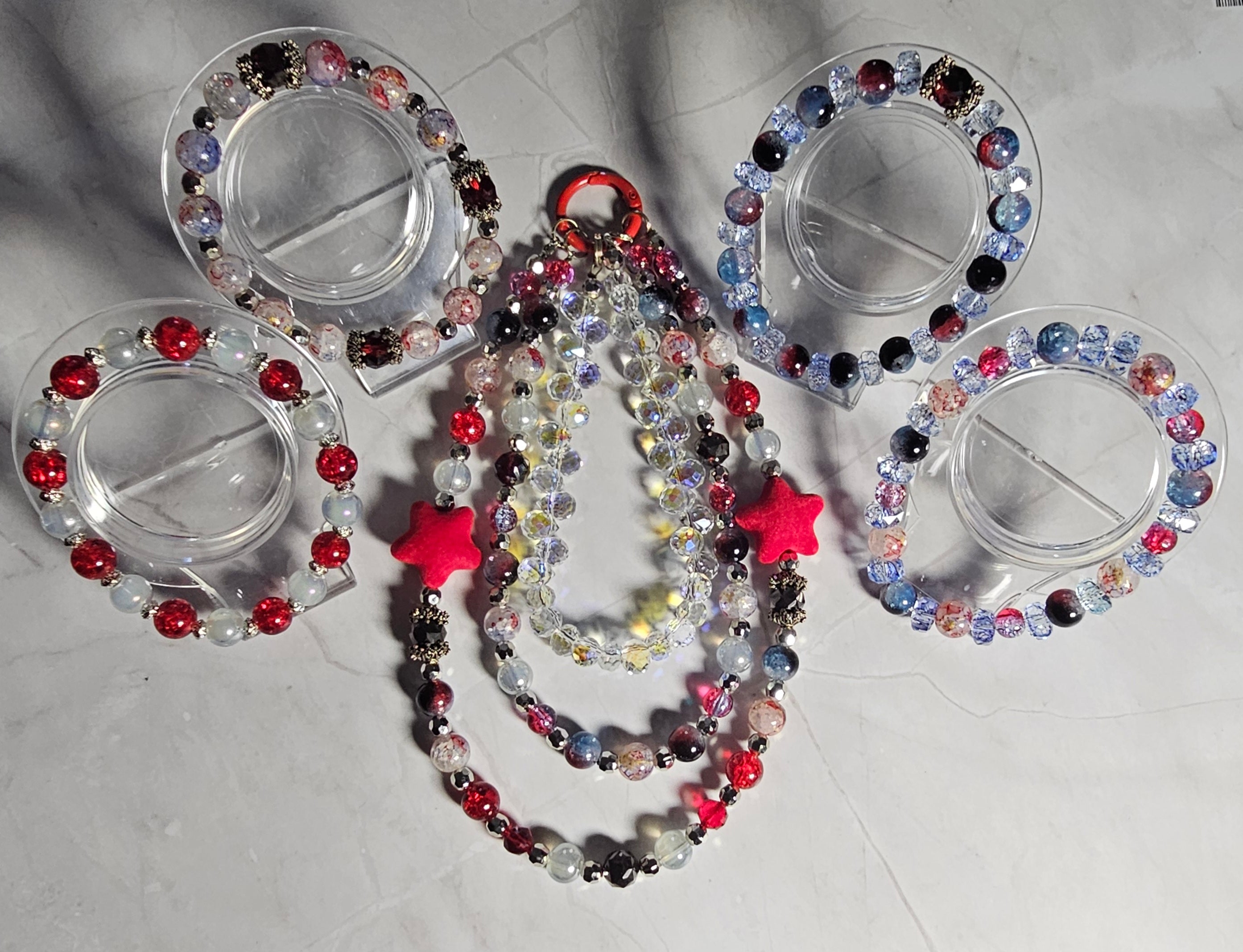 Handmade beaded keychains sets