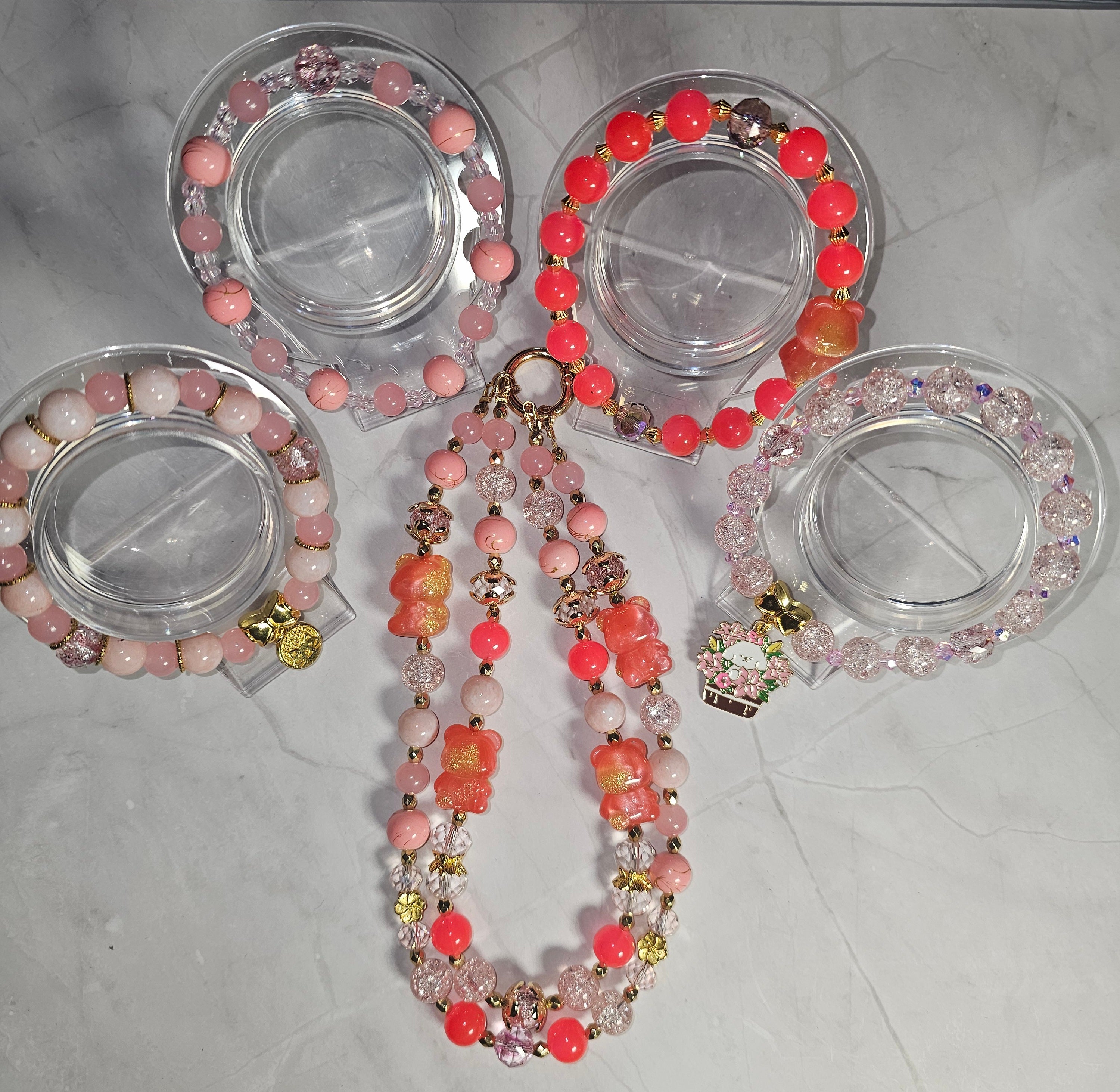 Kiddie handmade bracelets/ keychain sets