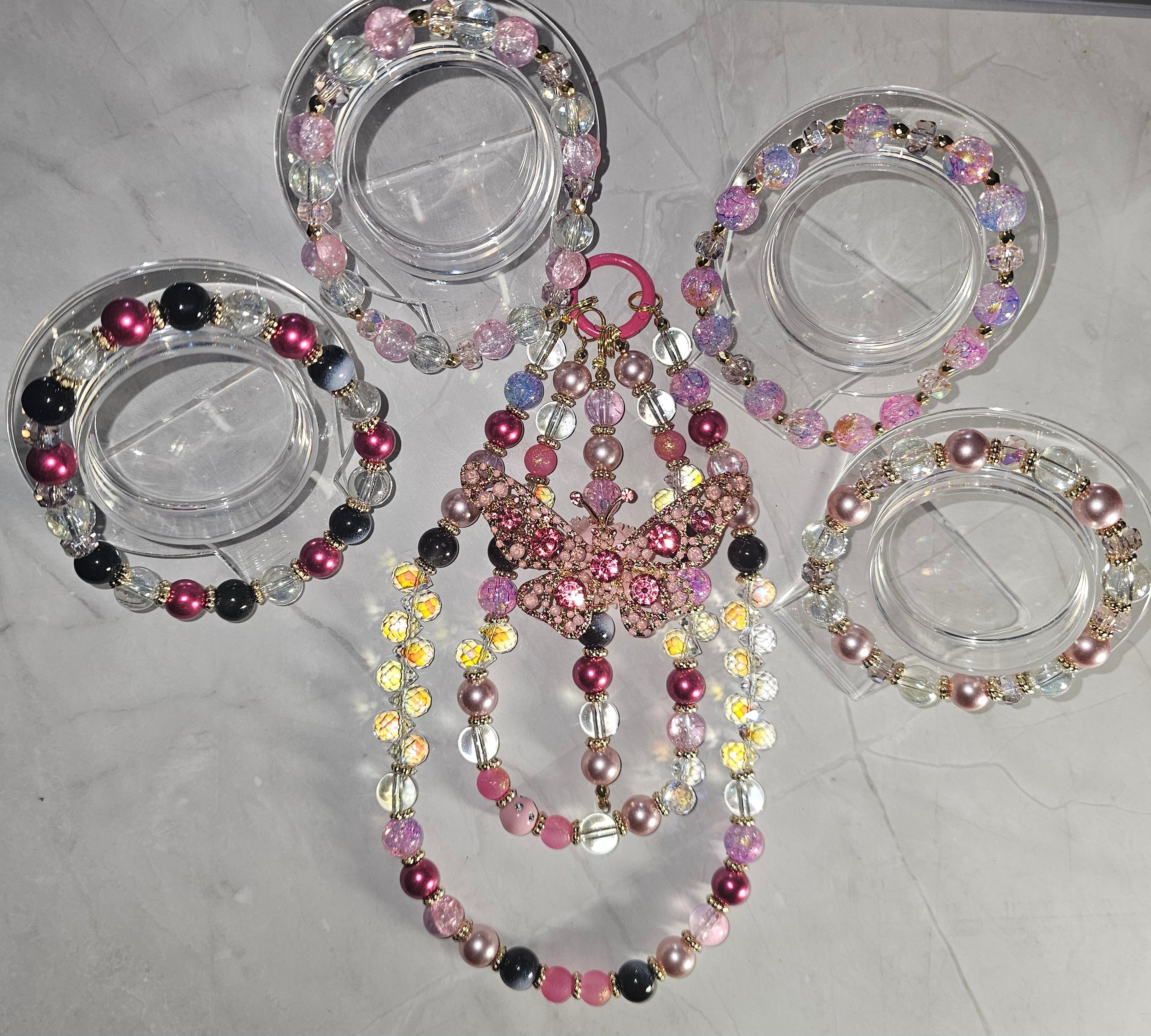Handmade Sparkly keychain sets