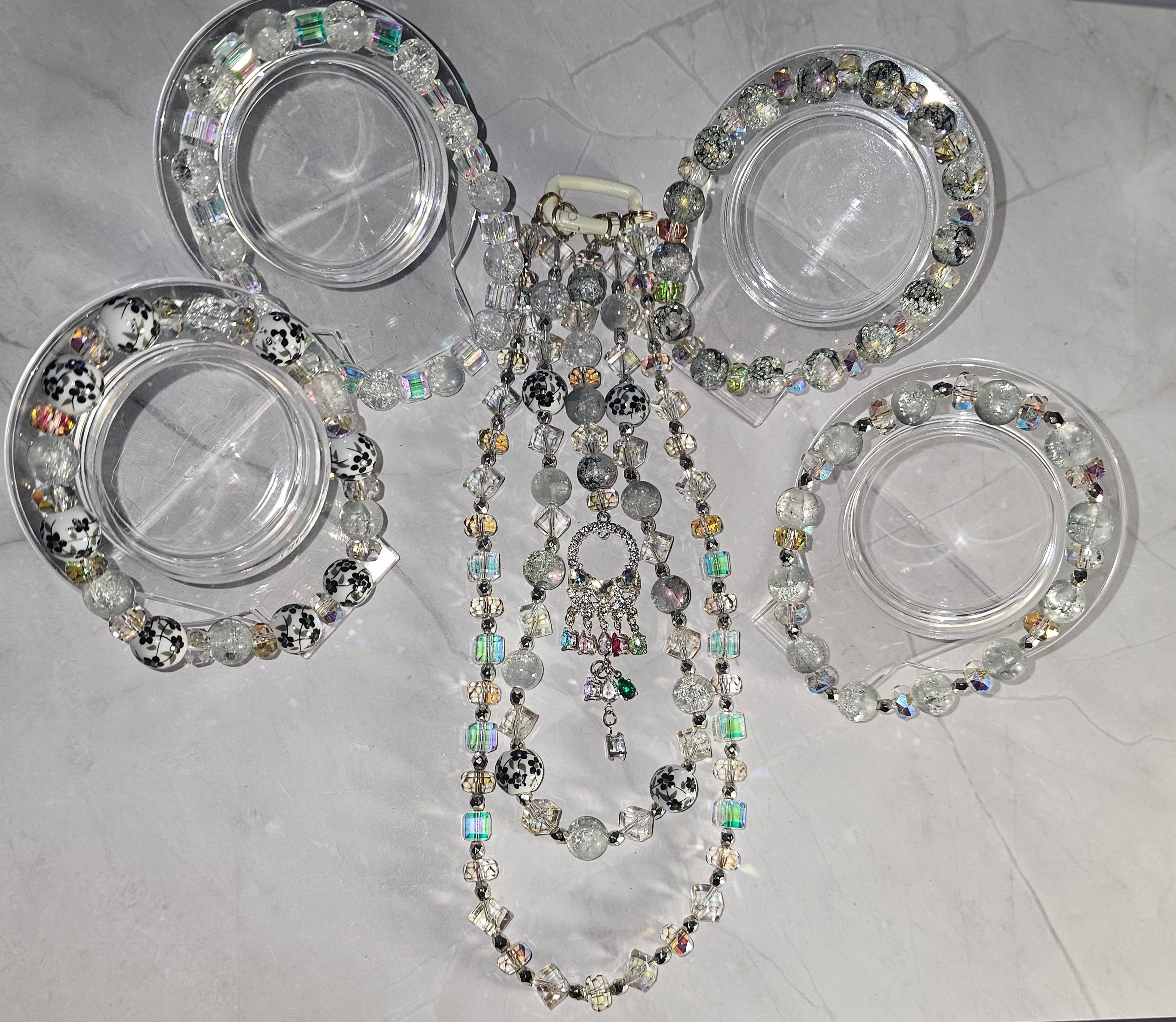 Handmade beaded keychains sets
