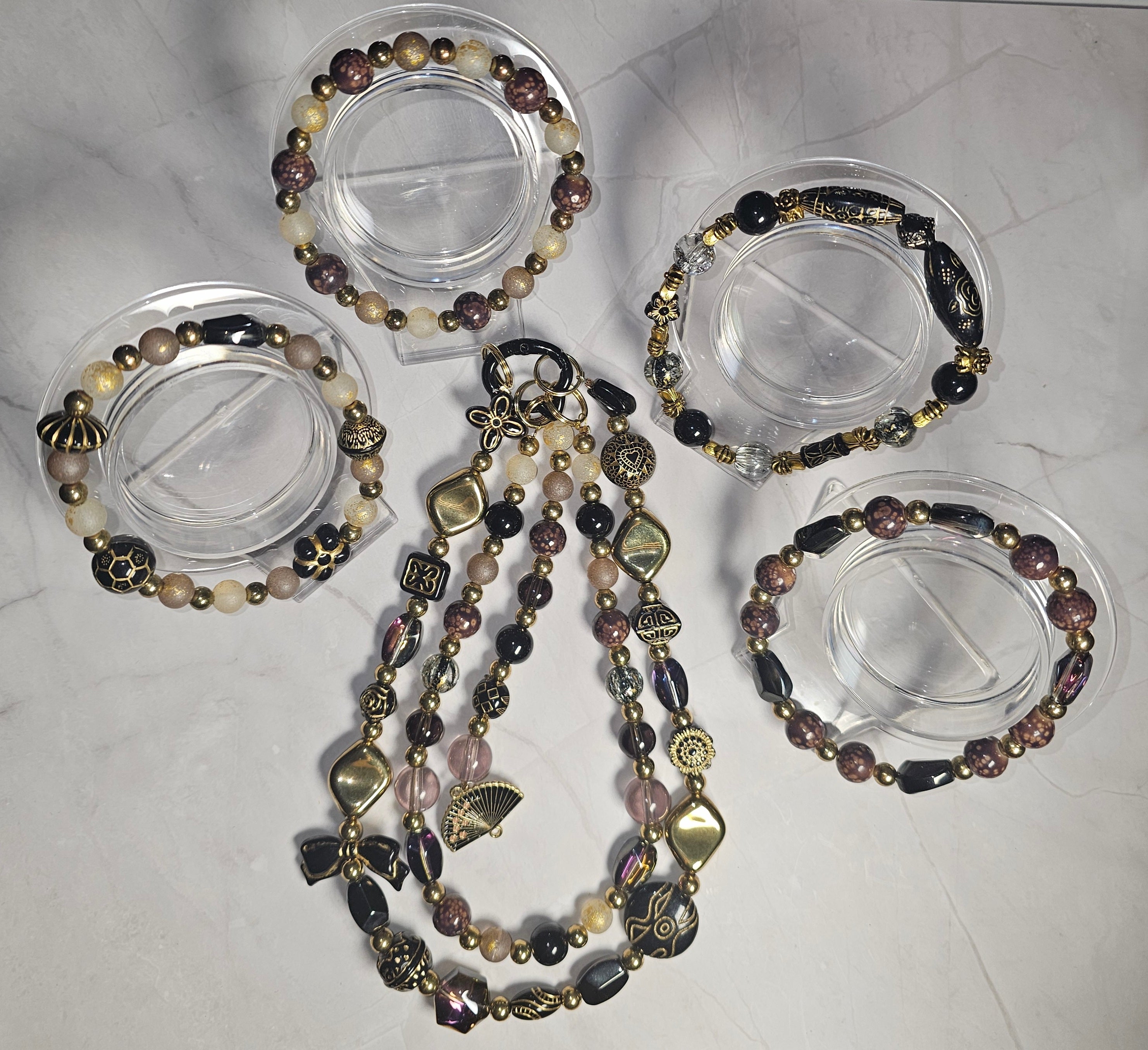 Handmade beaded keychains sets
