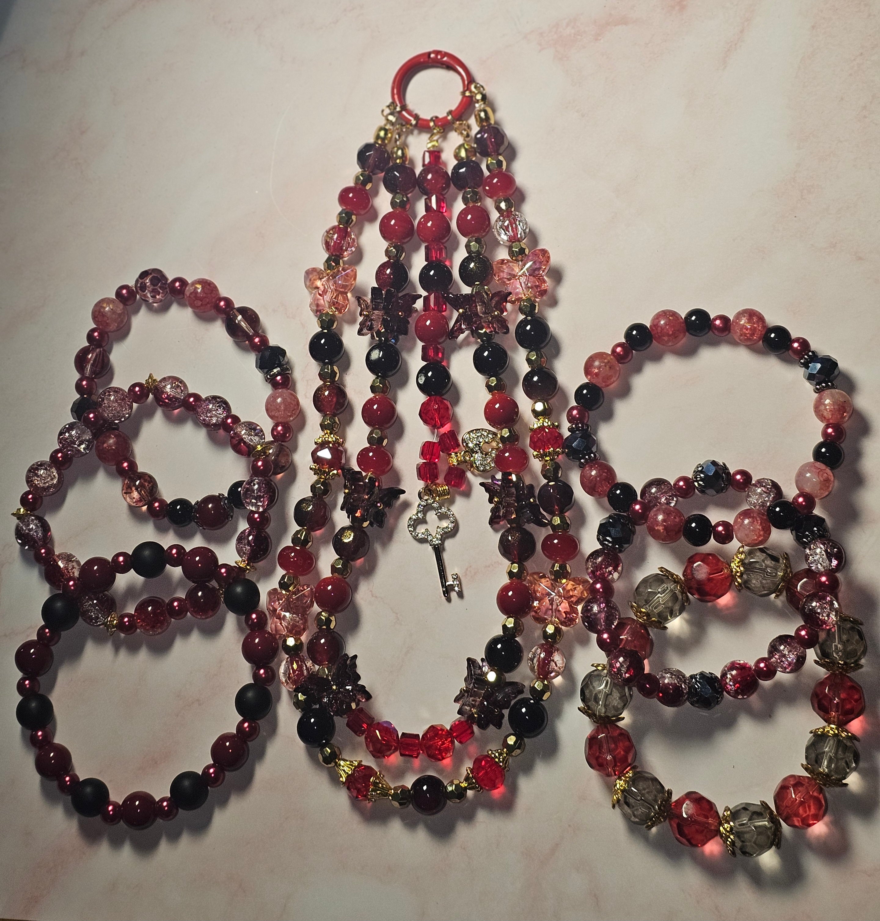 Handmade beaded keychains sets
