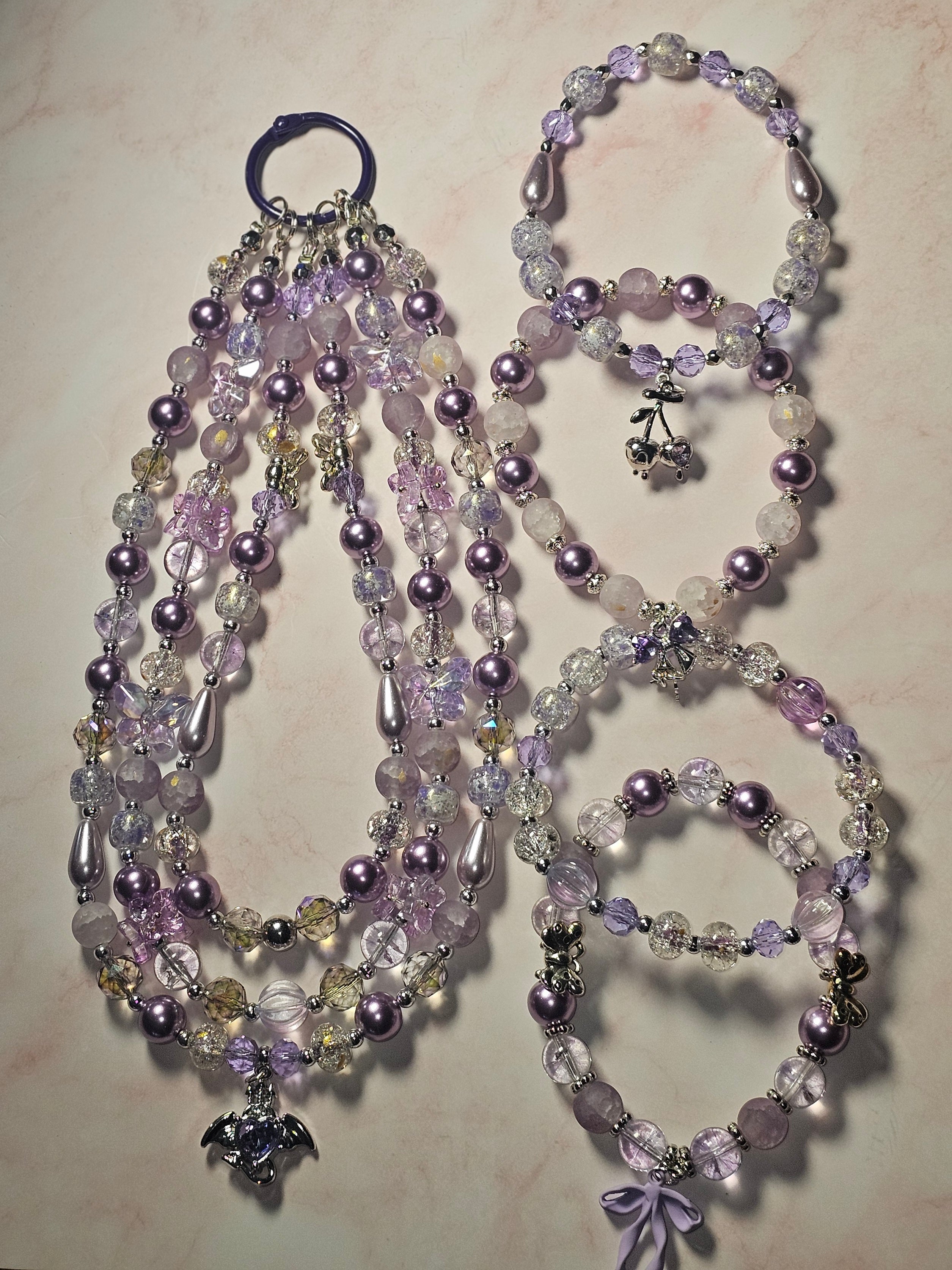 Handmade beaded keychains sets