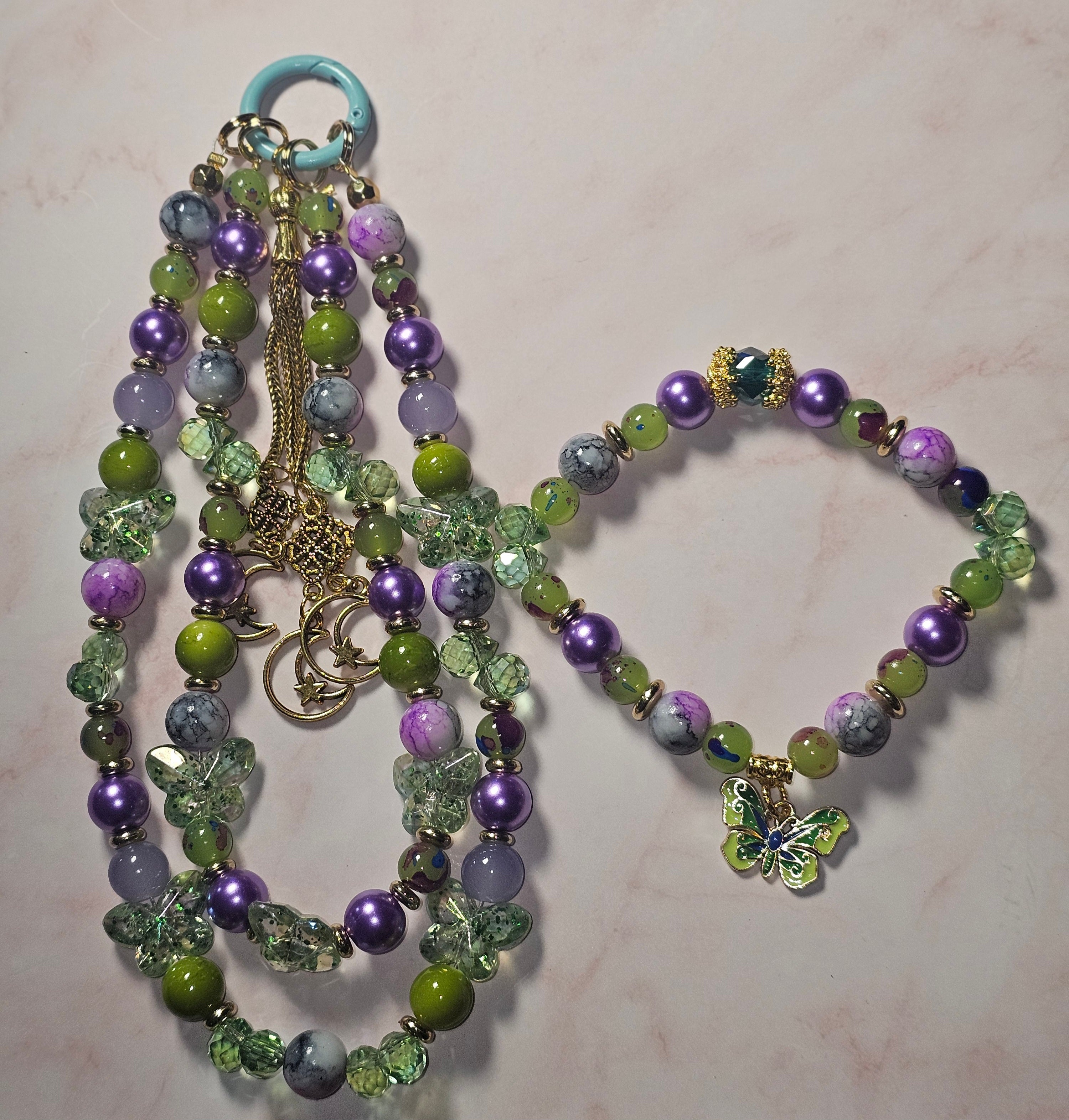 Handmade beaded keychains sets