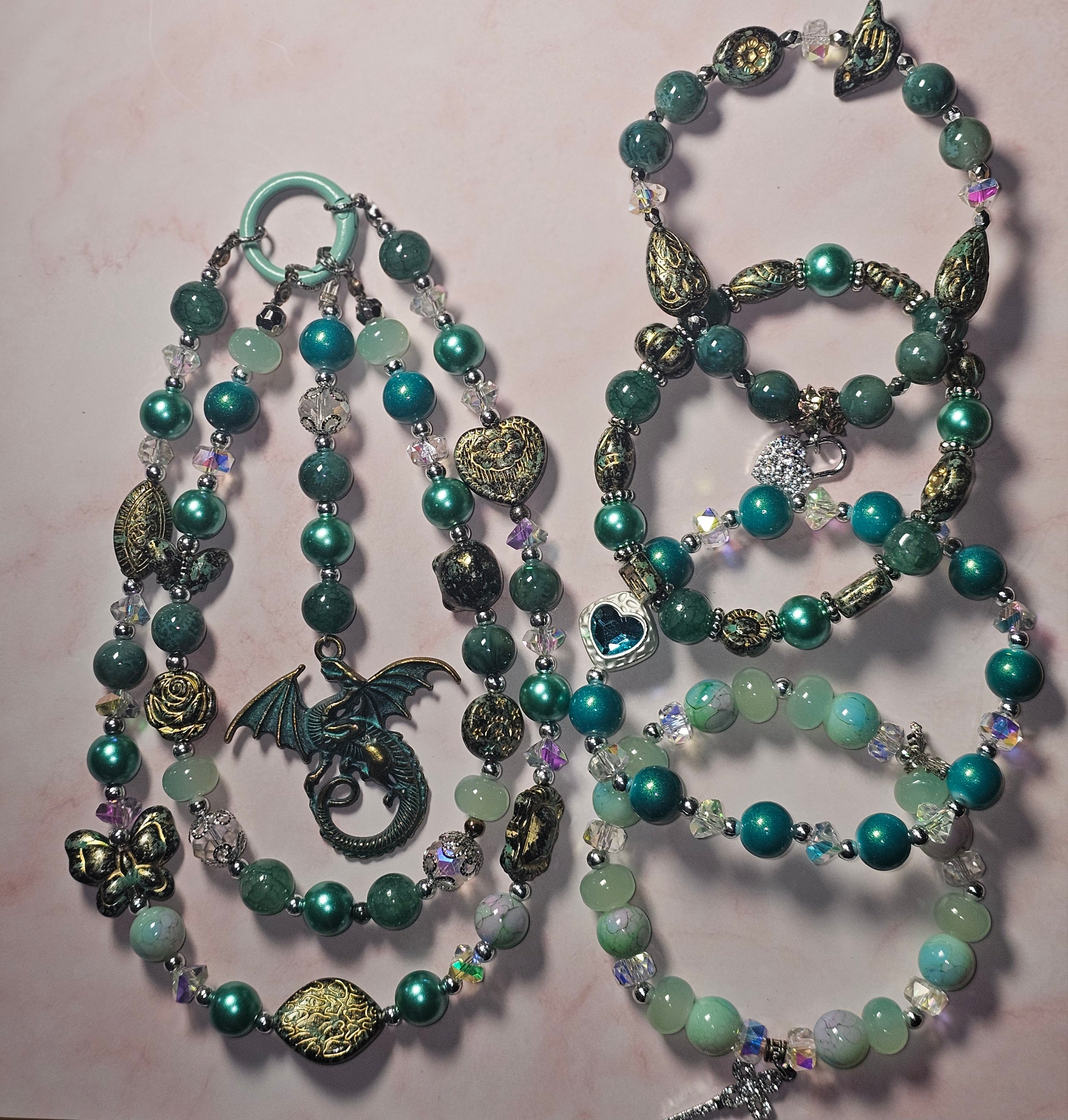 Handmade beaded keychains sets