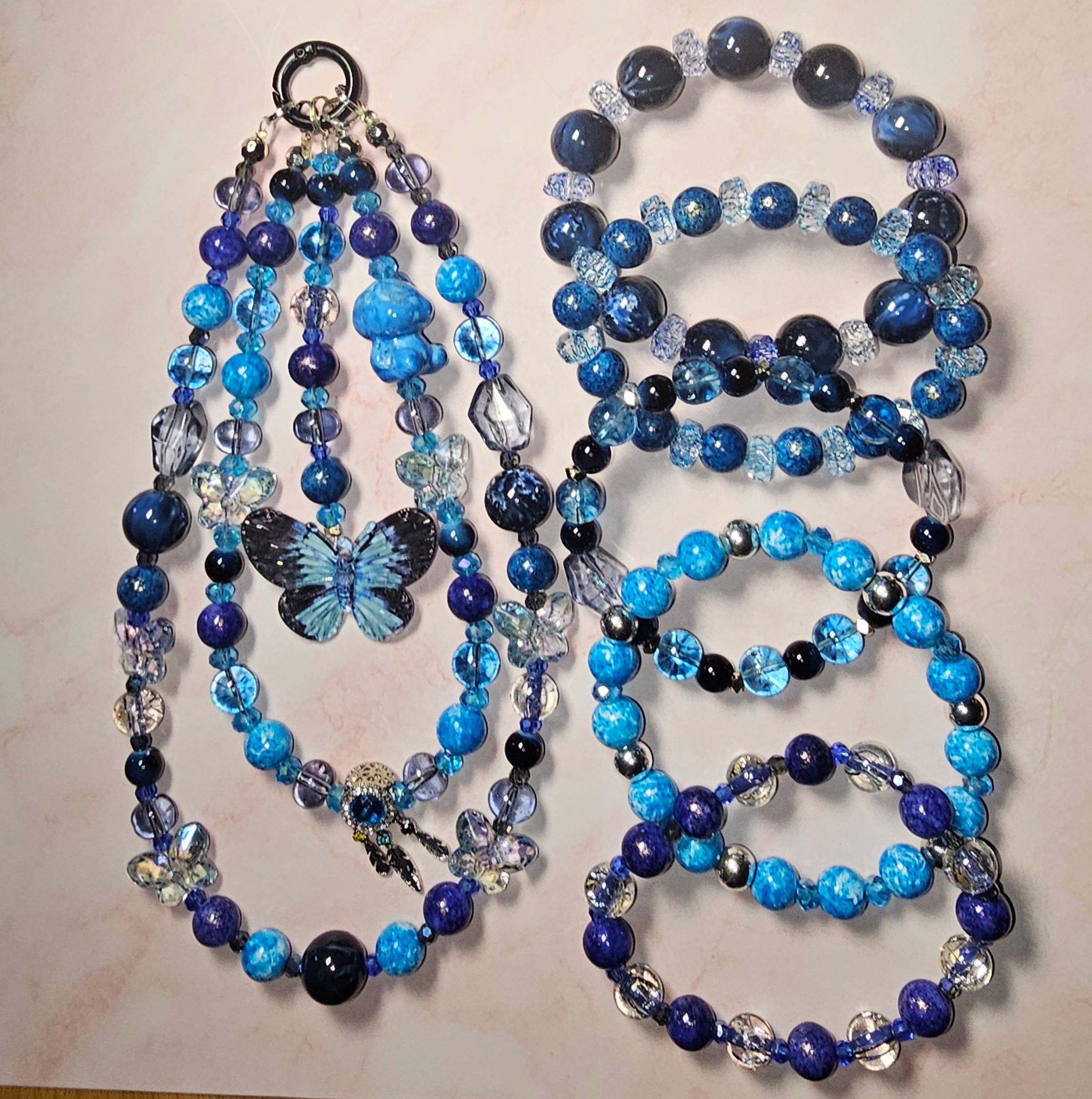 Handmade beaded keychains sets