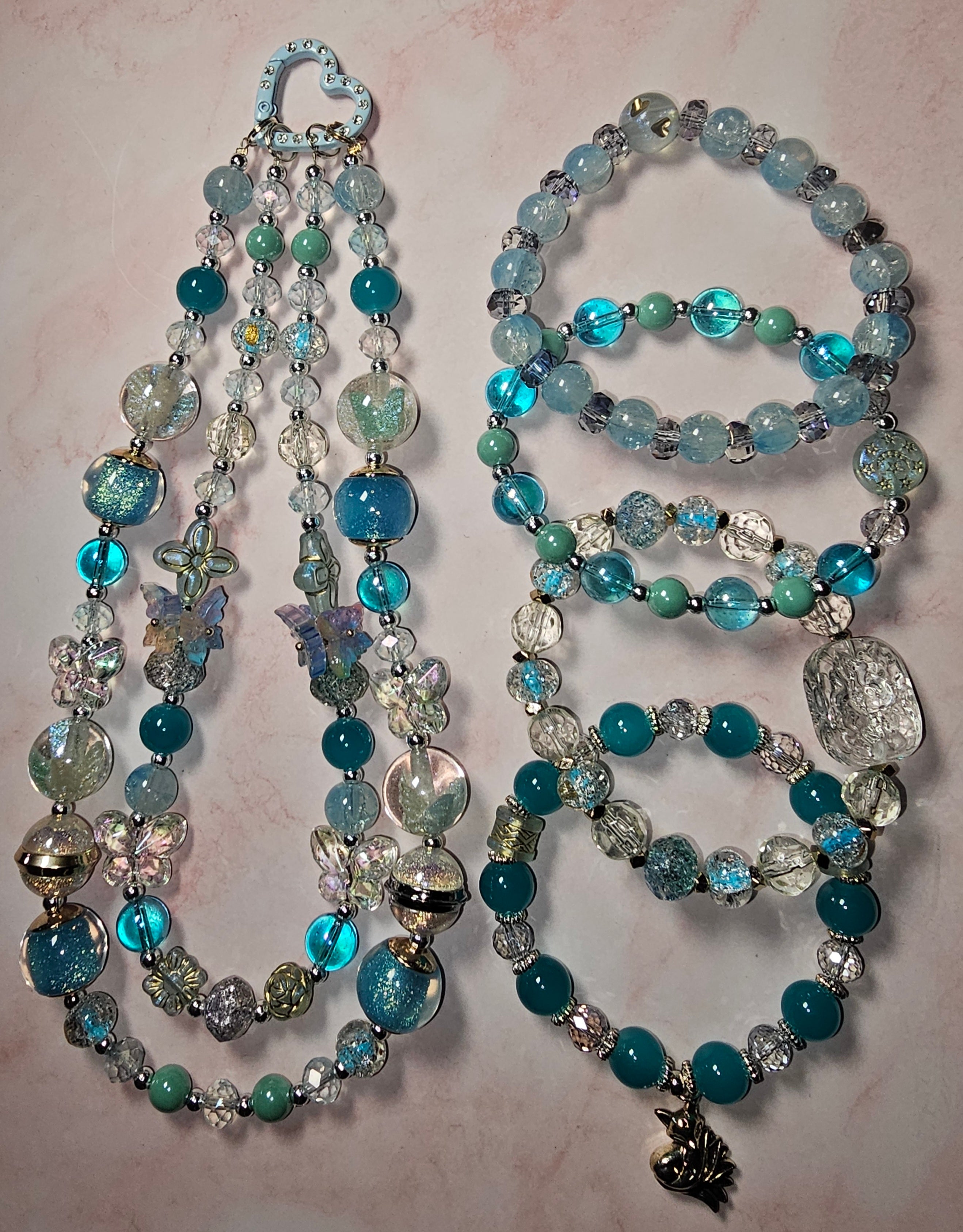 Handmade beaded keychains sets