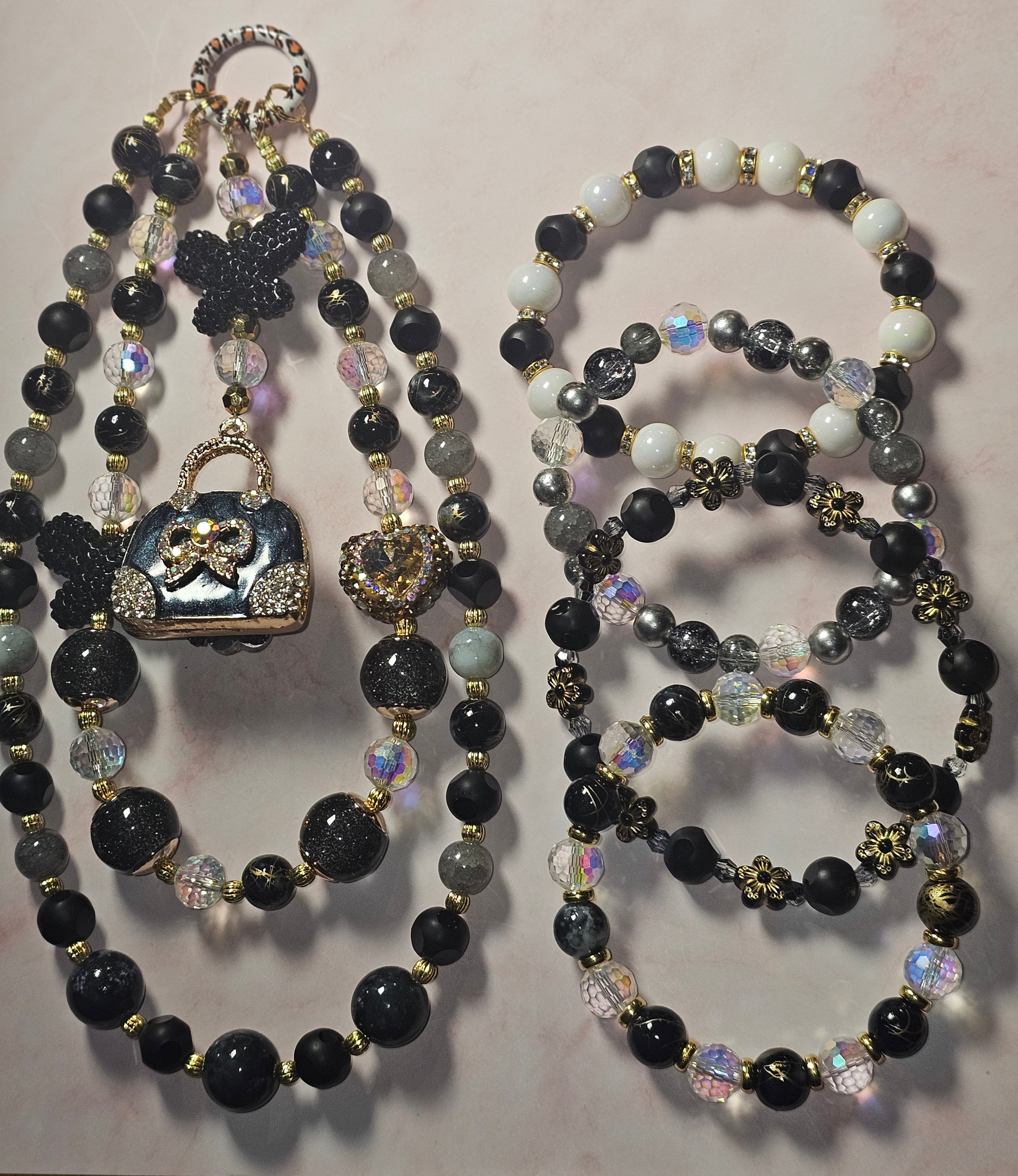Handmade Sparkly keychain sets