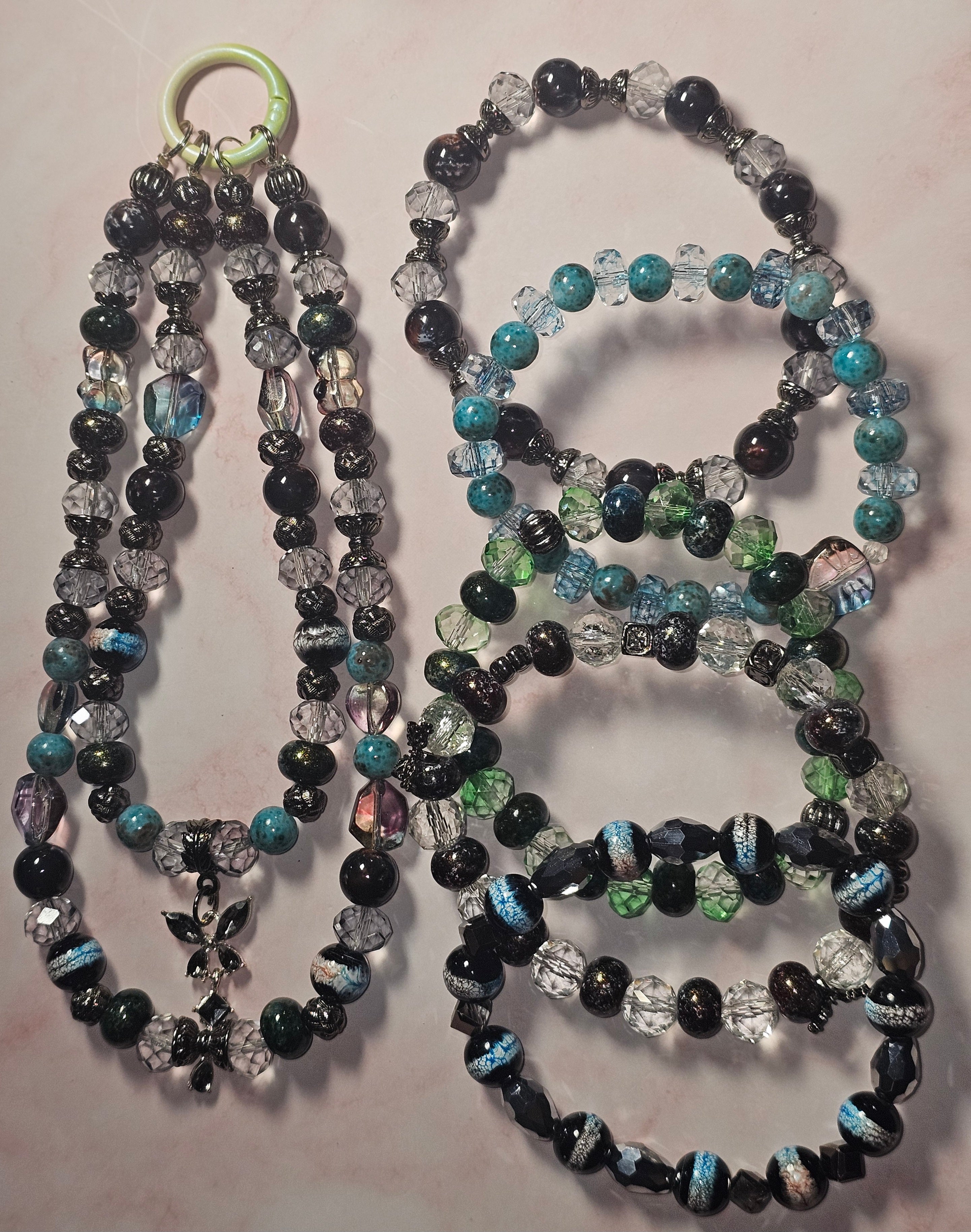 Handmade beaded keychains sets