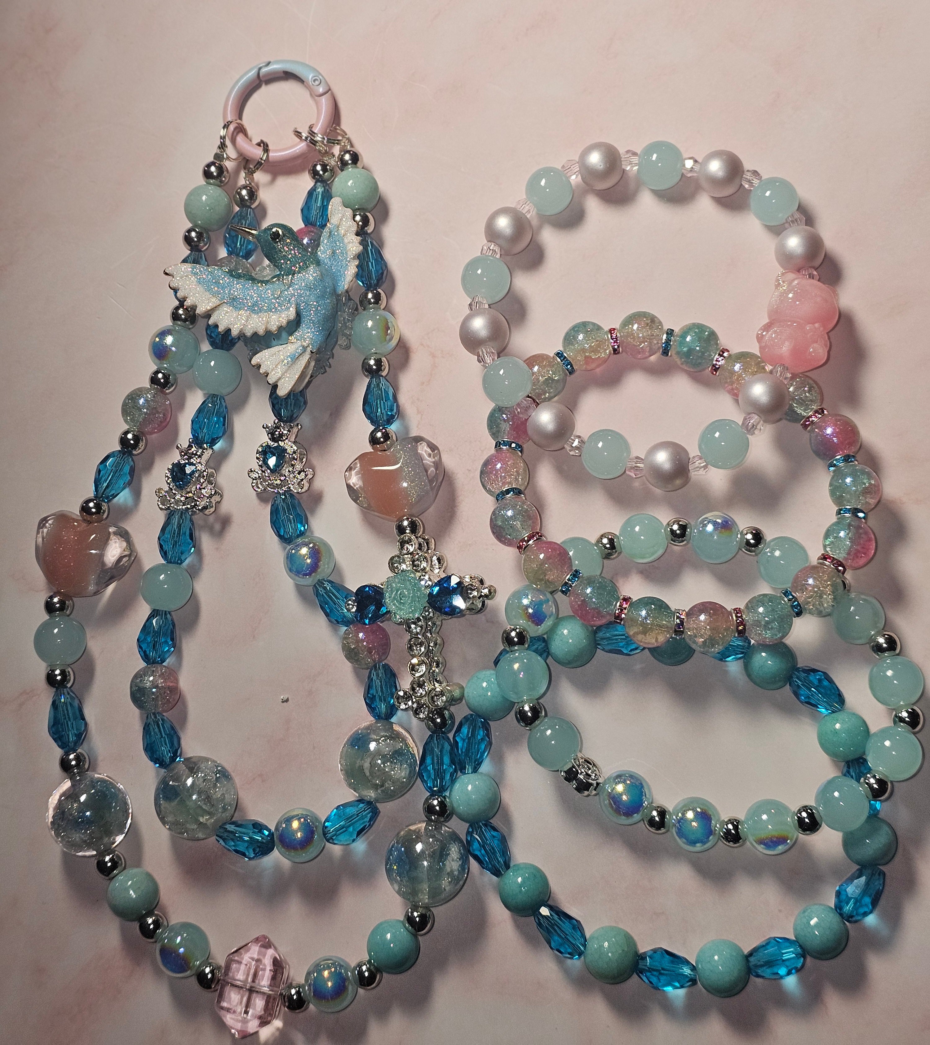 Handmade Sparkly keychain sets