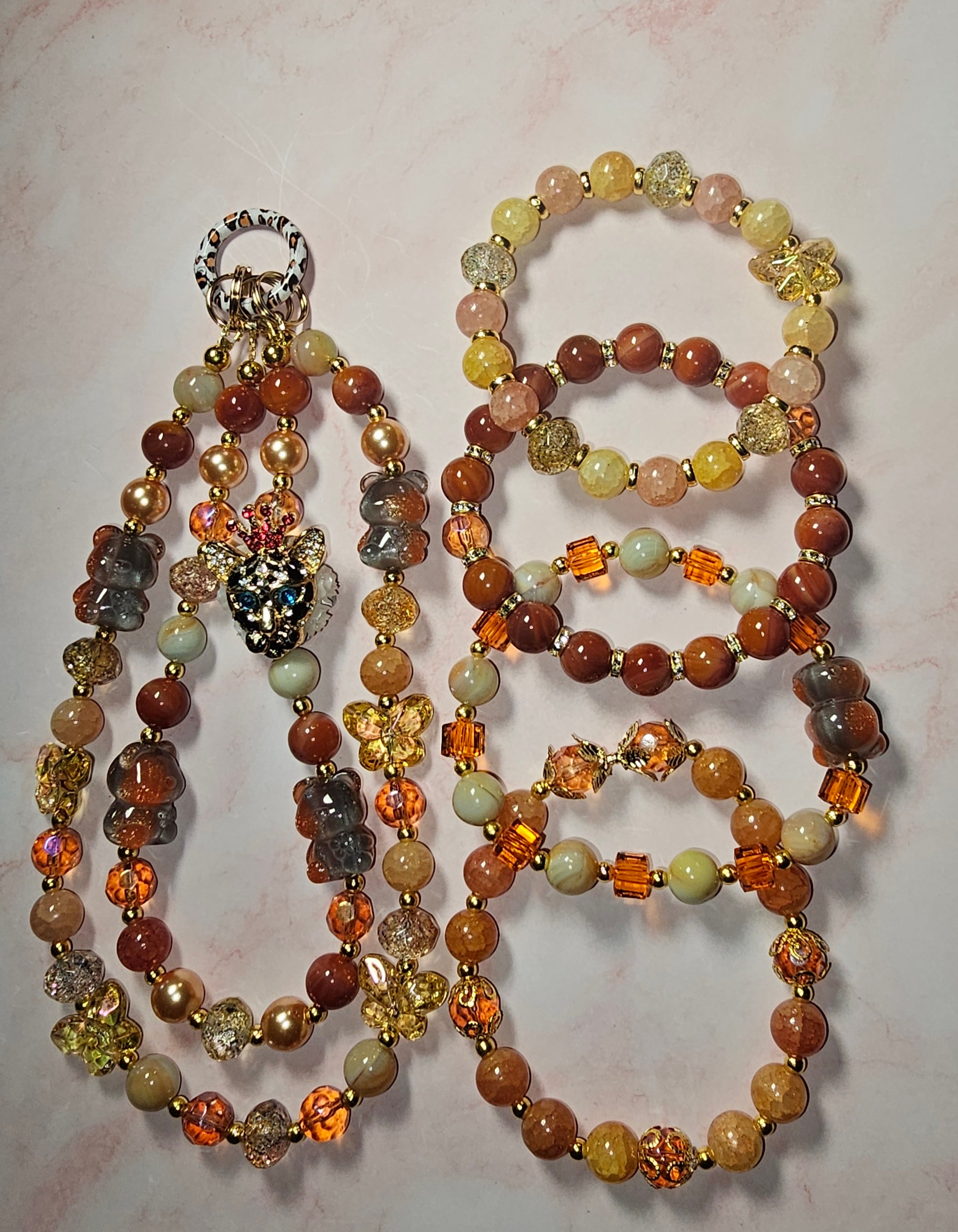 Handmade Sparkly keychain sets