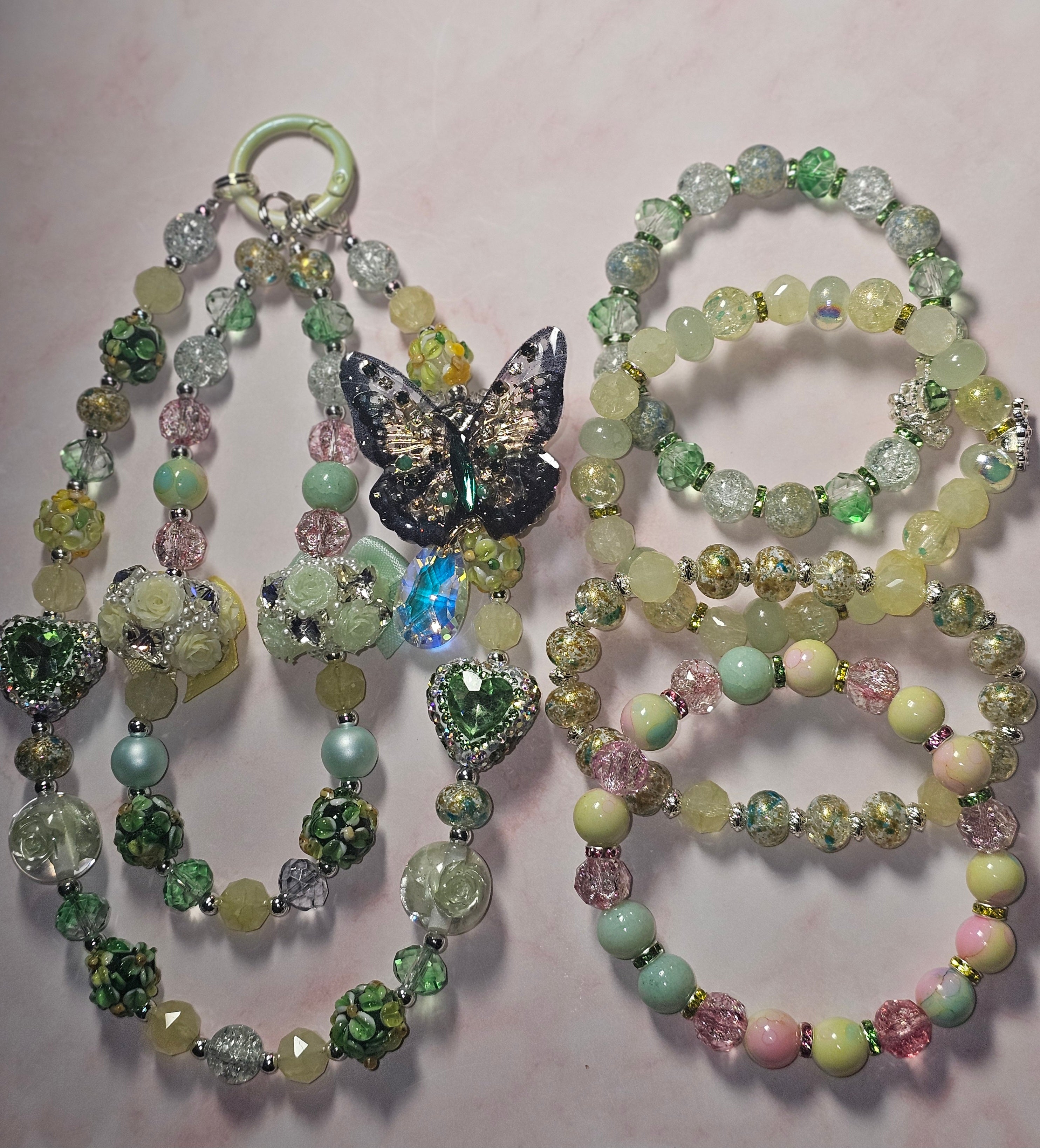Handmade Sparkly keychain sets