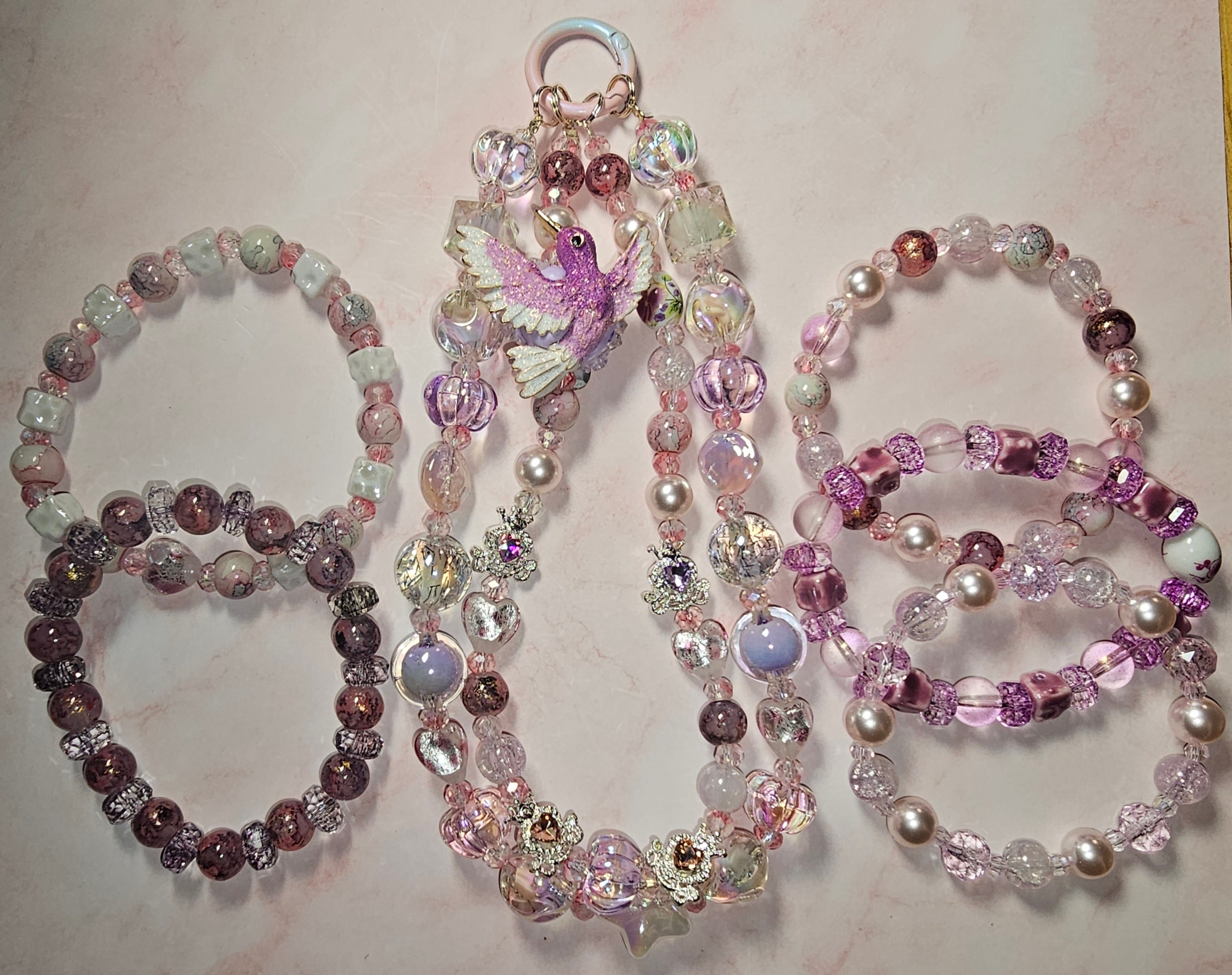 Handmade Sparkly keychain sets