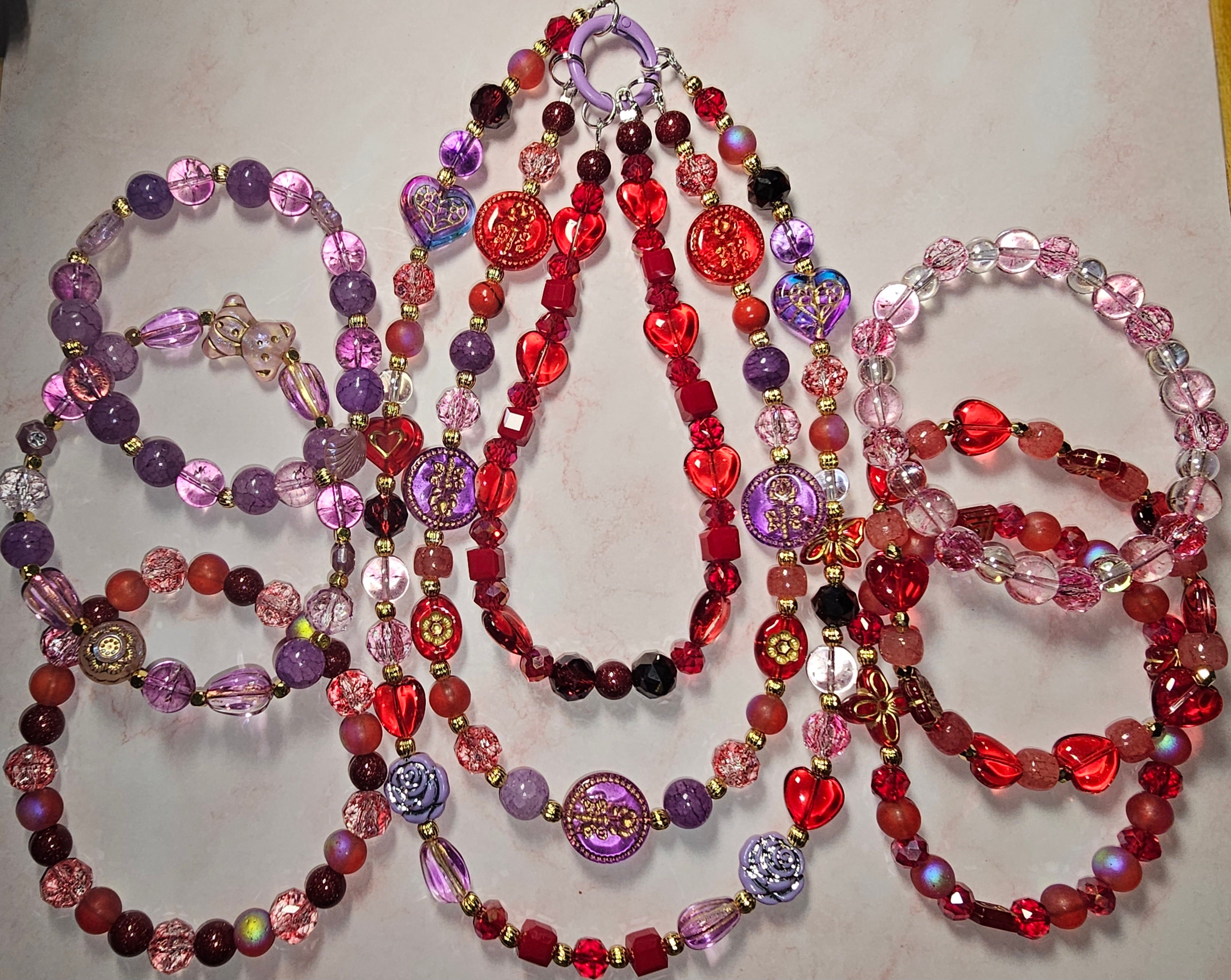 Handmade beaded keychains sets