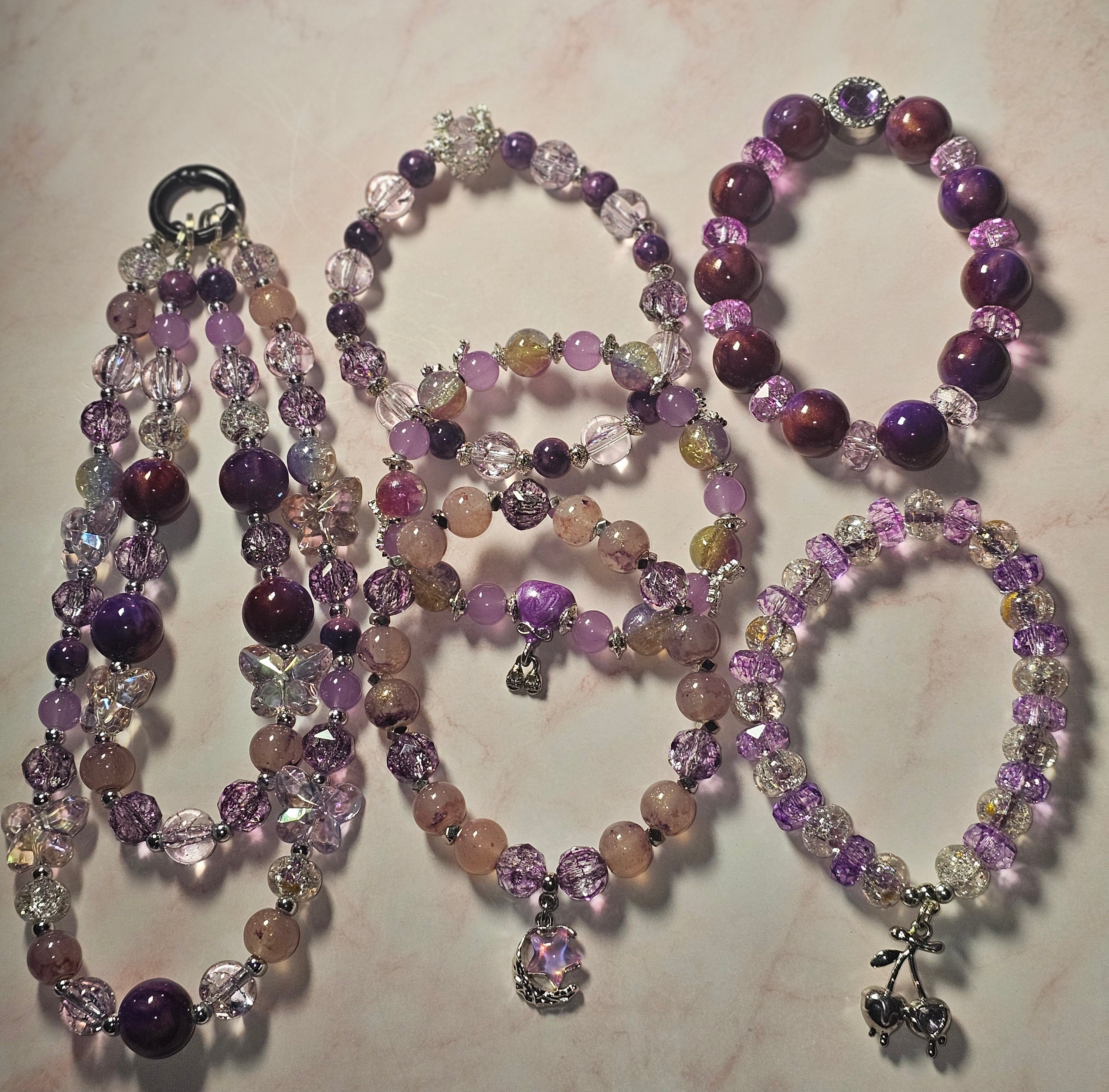 Handmade beaded keychains sets