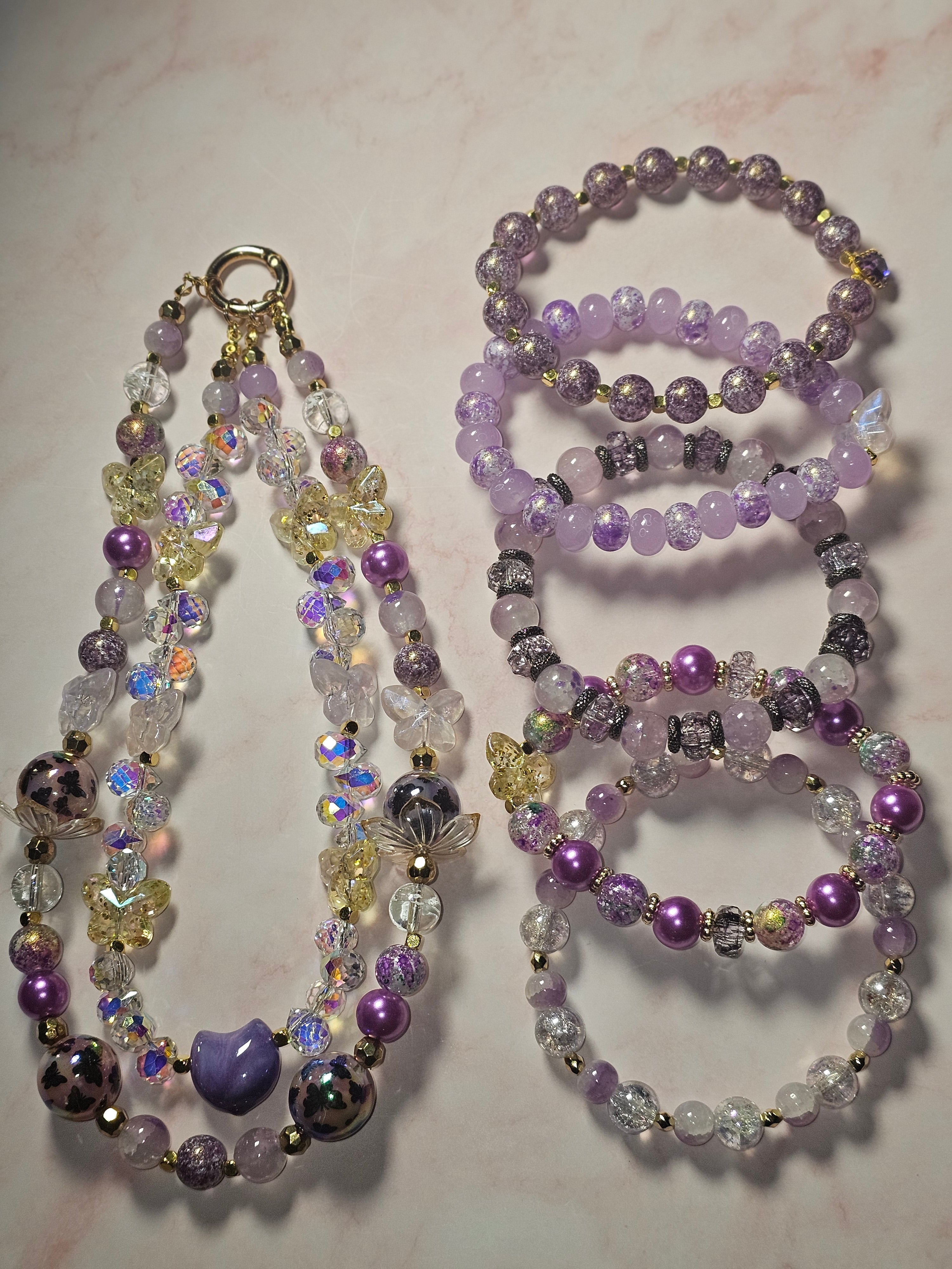 Handmade beaded keychains sets