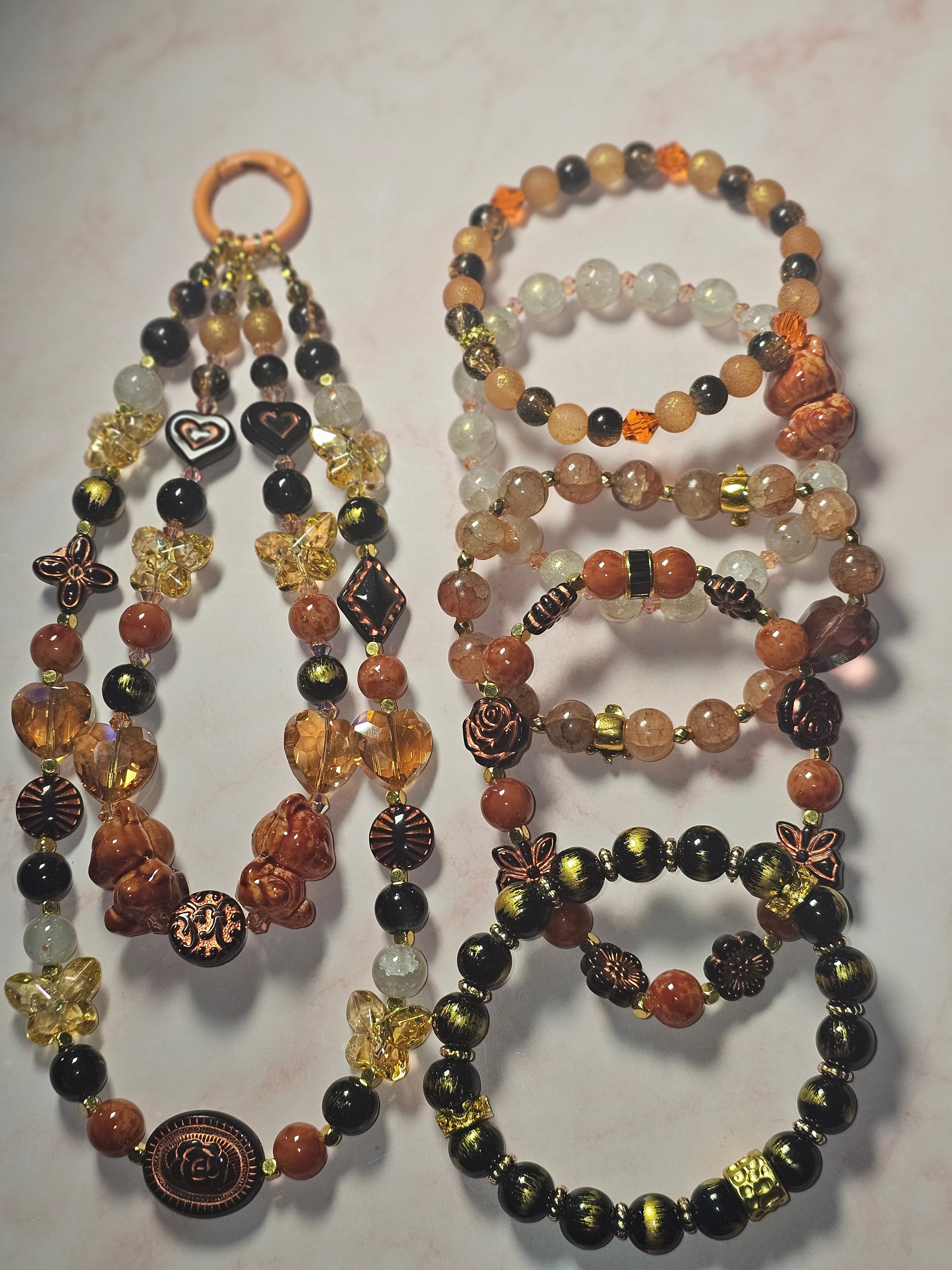 Handmade beaded keychains sets