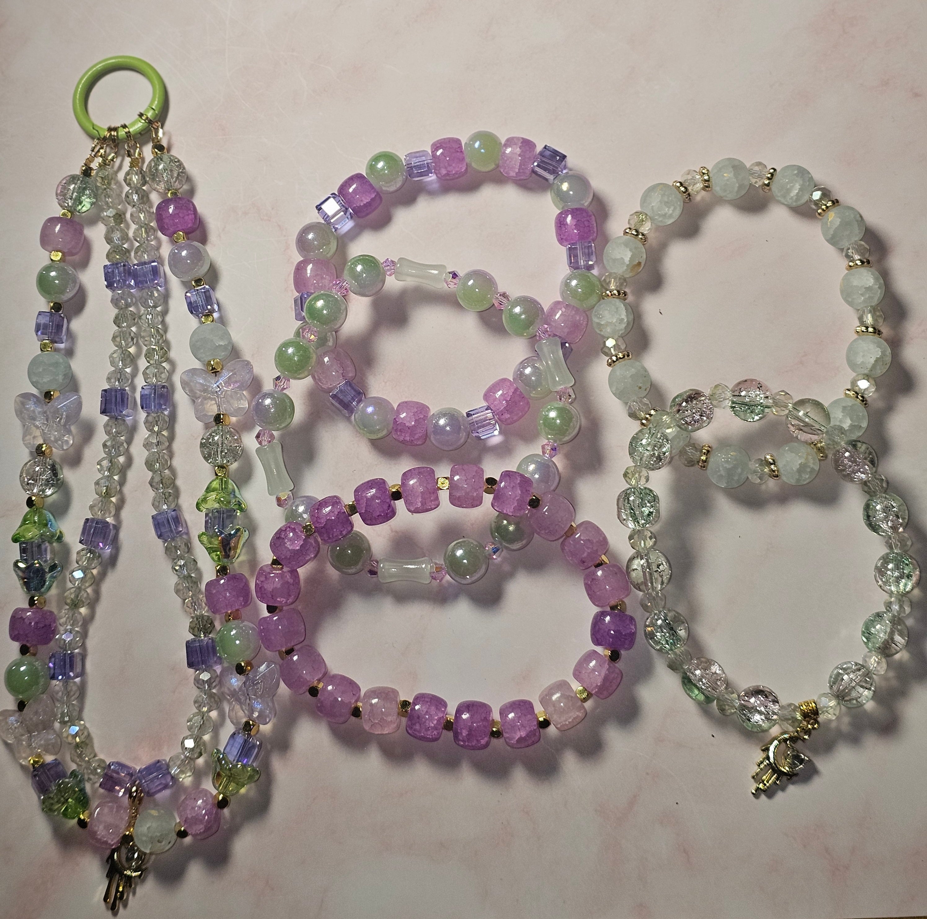 Handmade beaded keychains sets