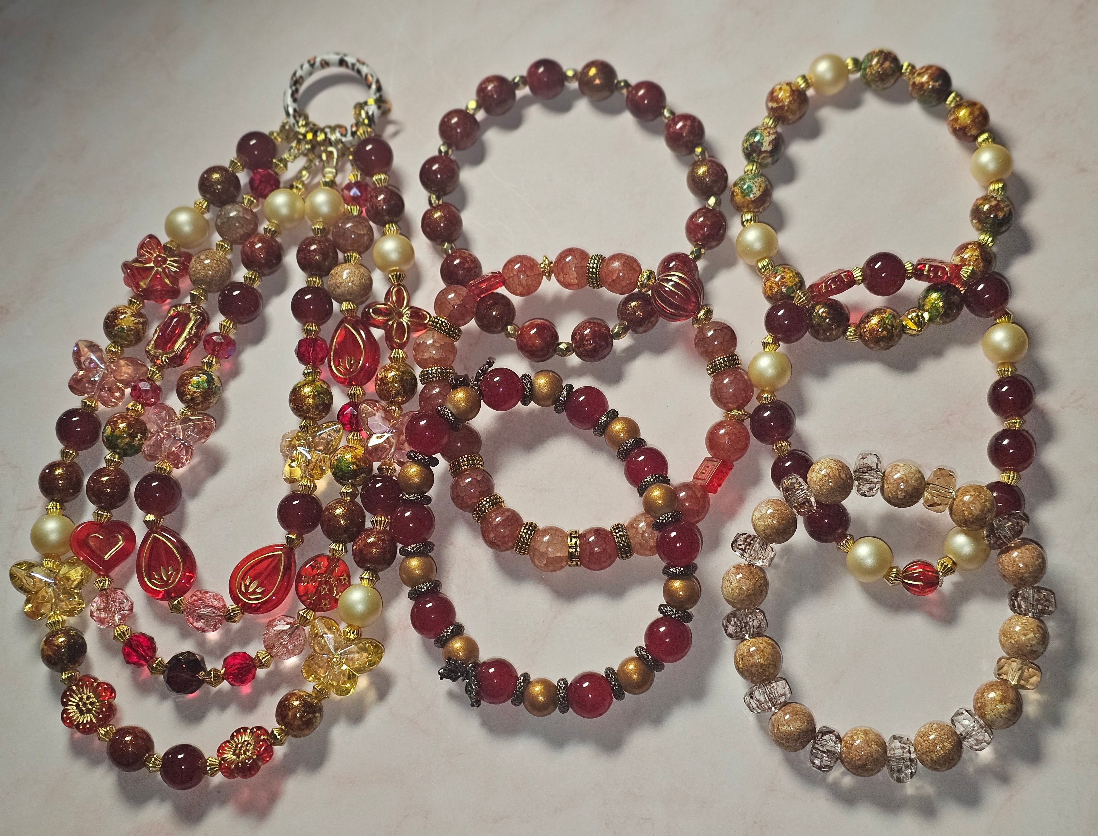 Handmade beaded keychains sets