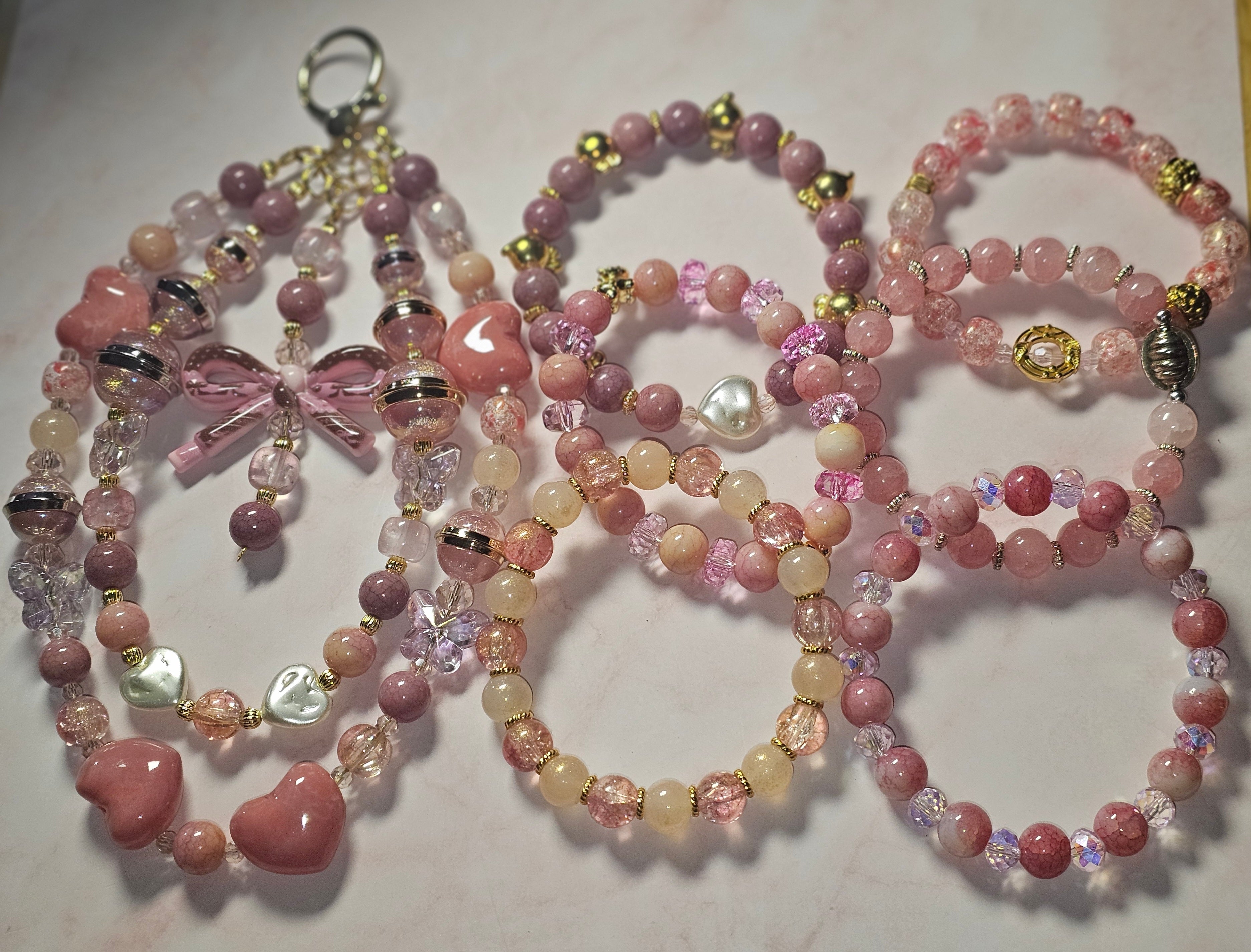 Handmade Sparkly keychain sets