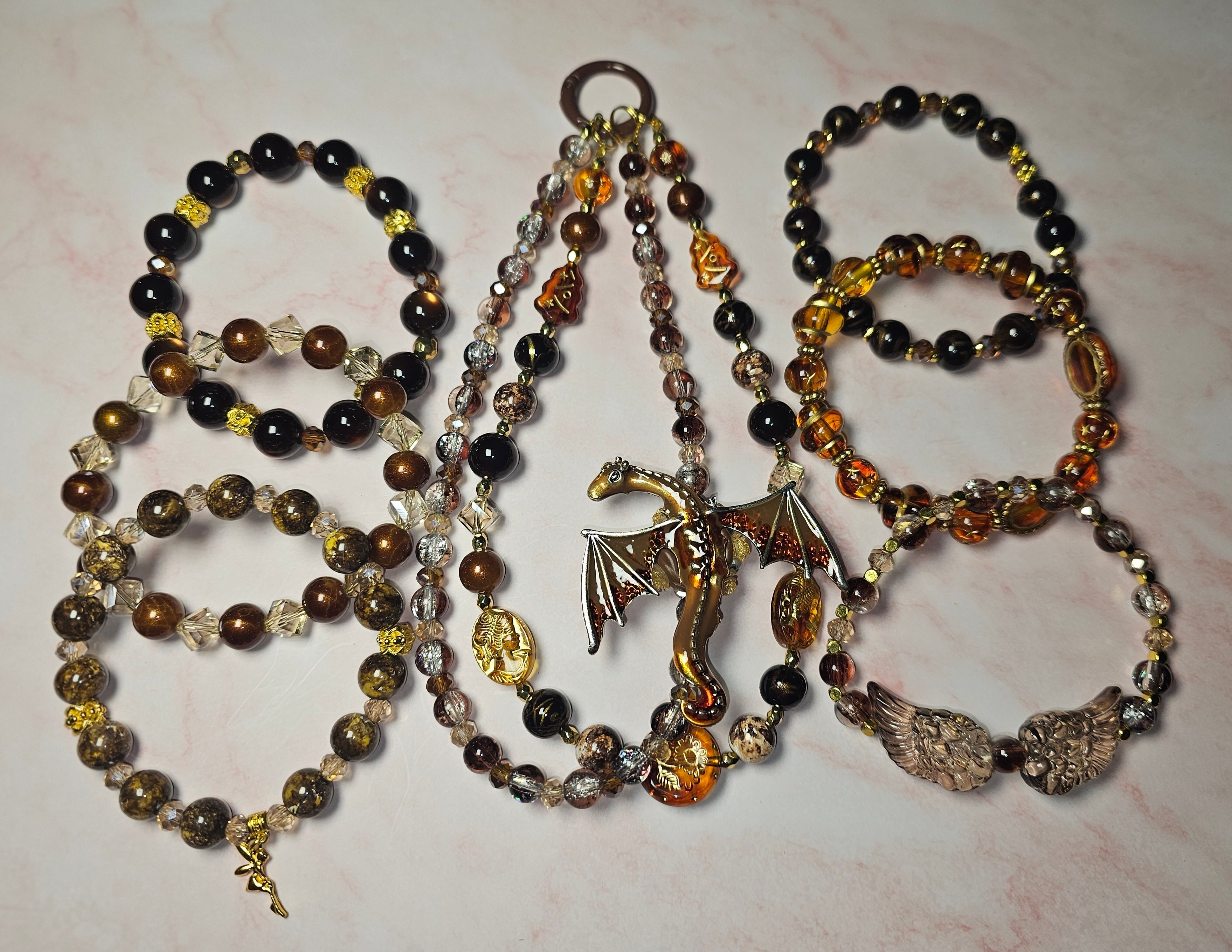 Handmade beaded keychains sets