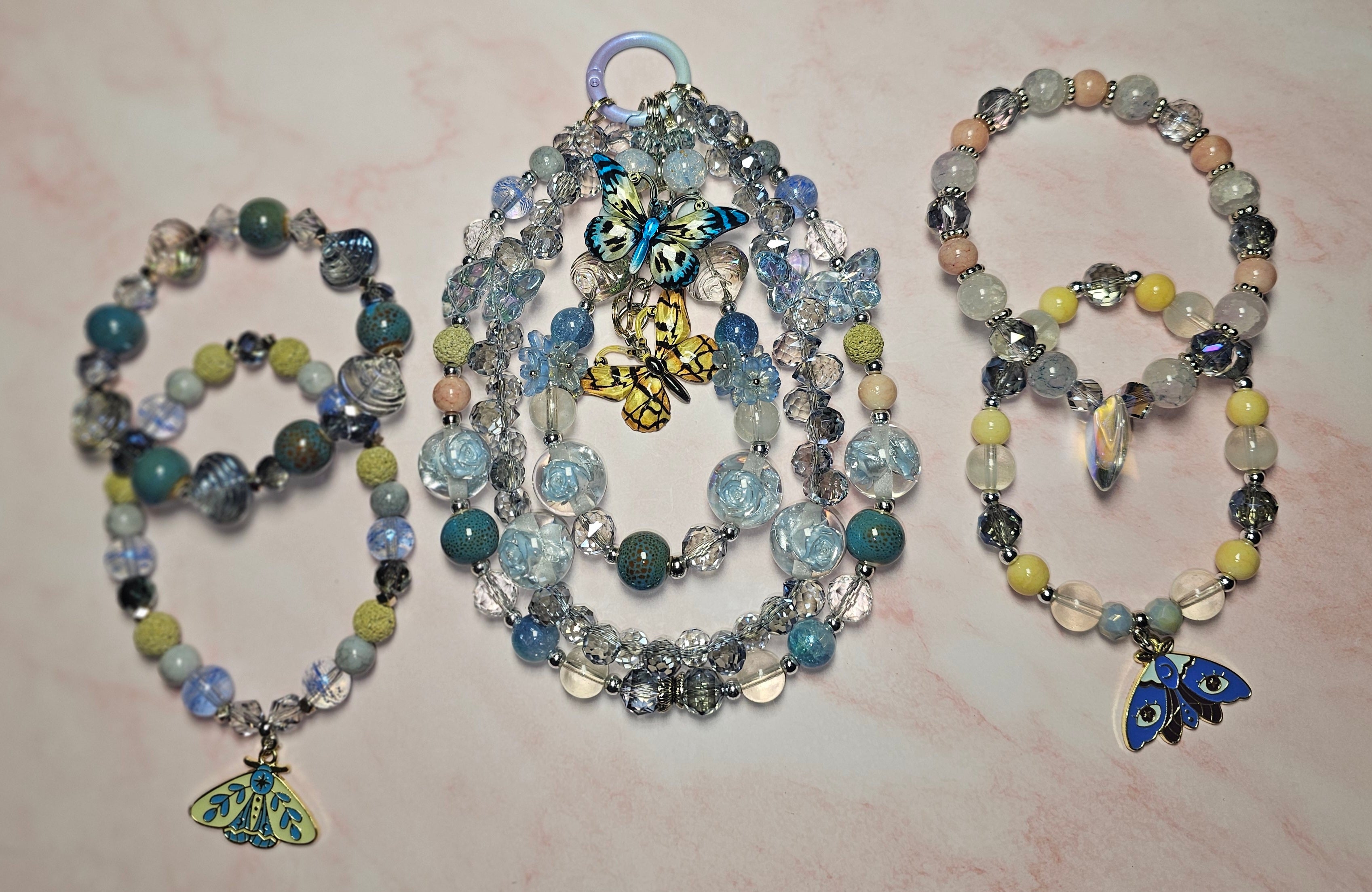 Handmade beaded keychains sets