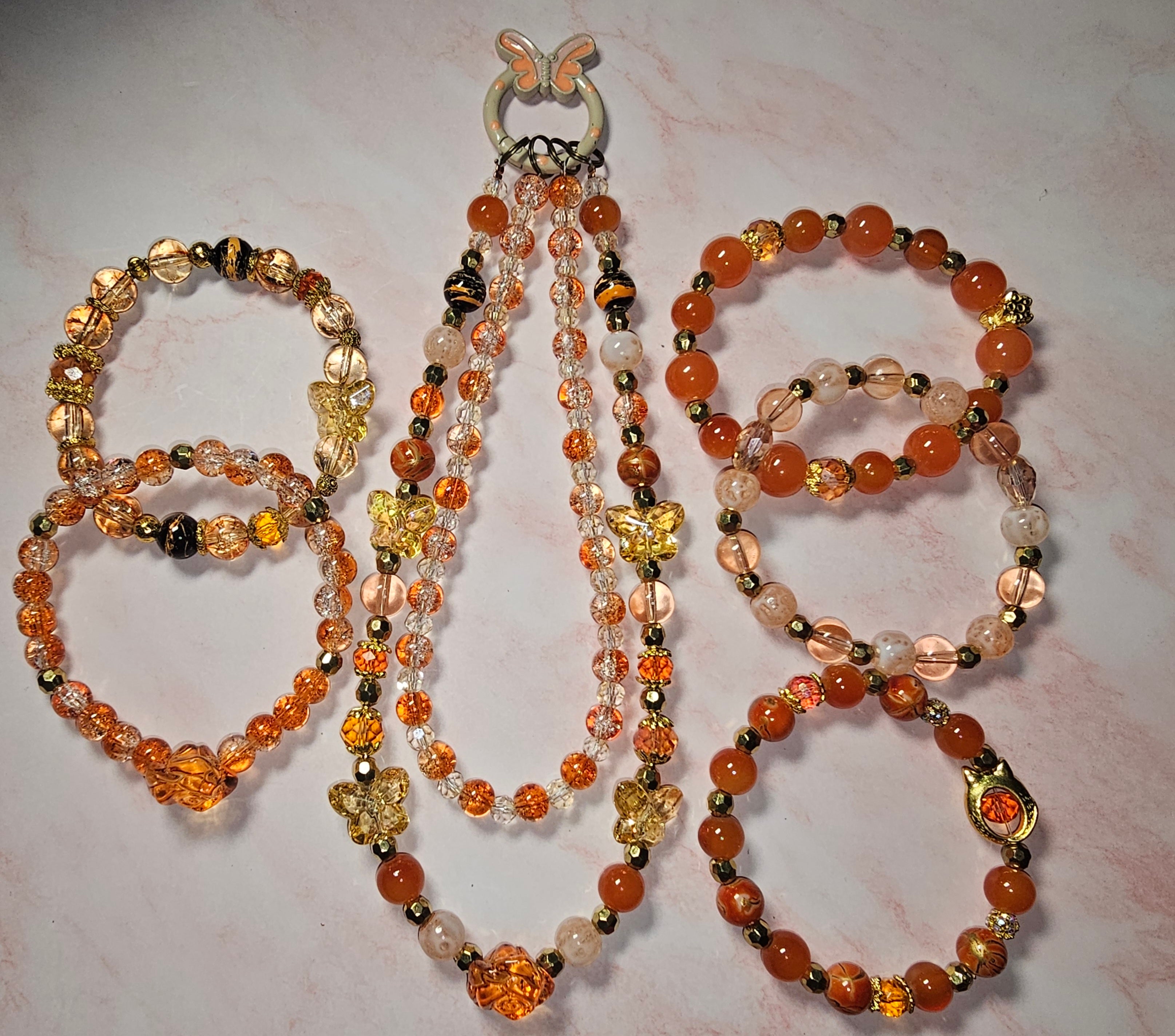 Handmade beaded keychains sets